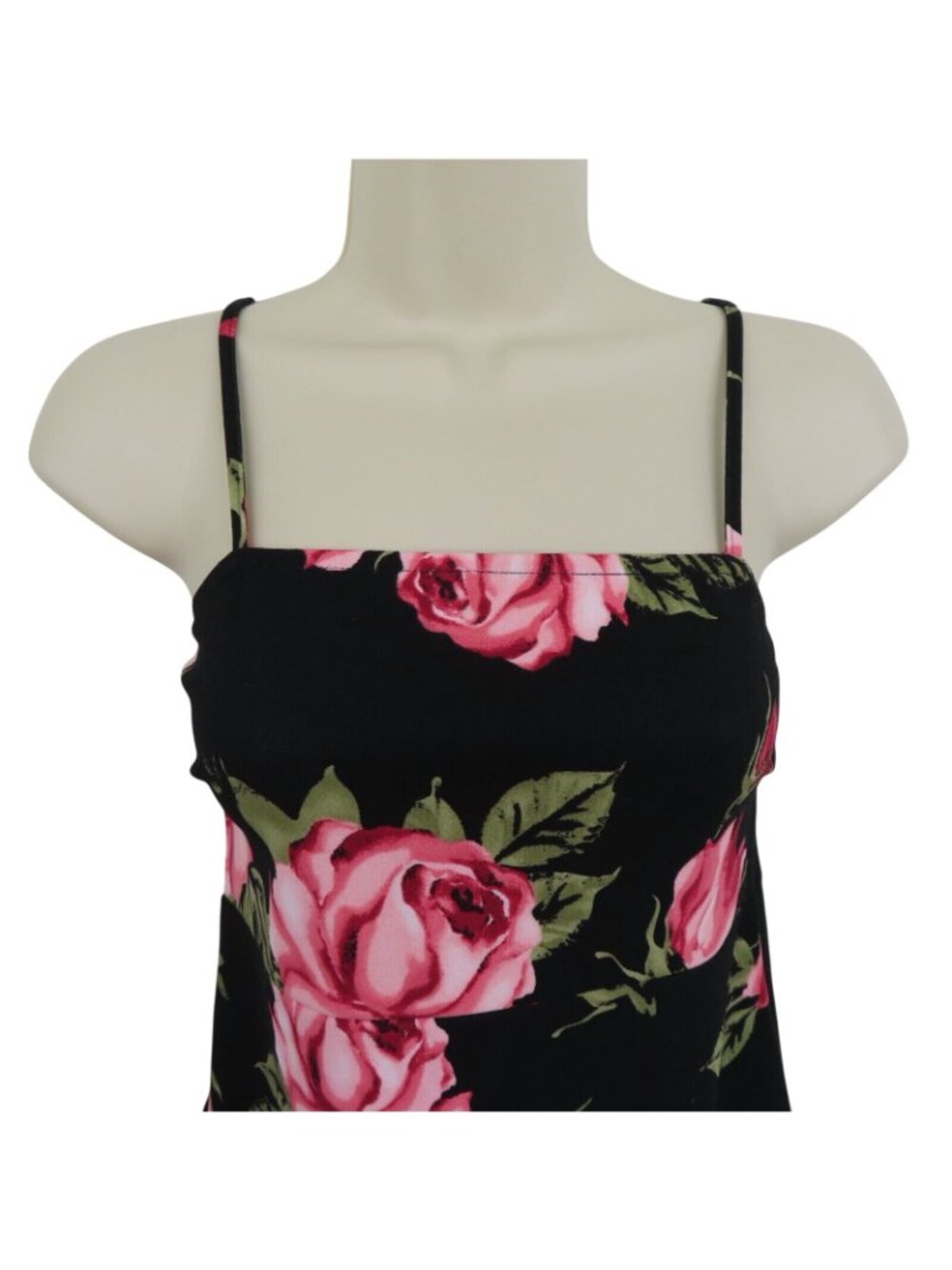 GUESS Womens Small BIANKA Slit Dress Pink Rose Flower Floral Spaghetti Strap NEW - Picture 3 of 13